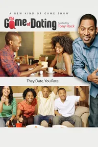 Tony Rock looking at camera with two different scenes framed behind him. One with couple at dinner and other with four people on a couch. Image redirects to website.