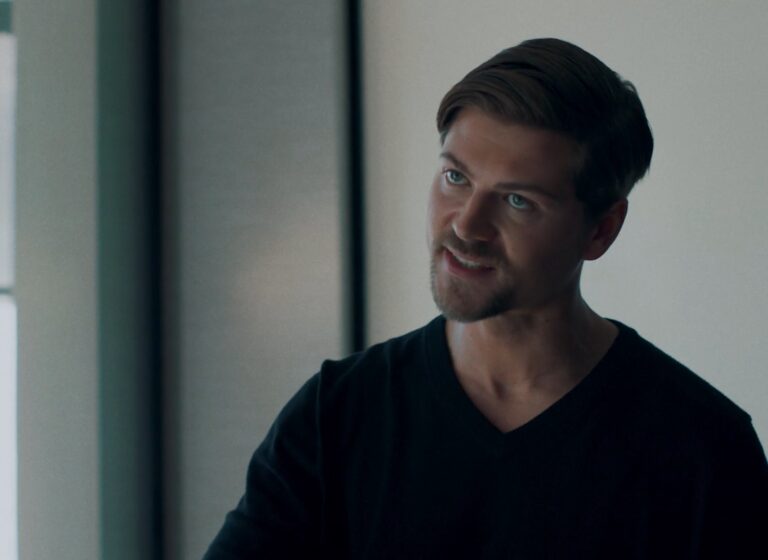 Close up of Amadeus Serafini looking intense and dramatic