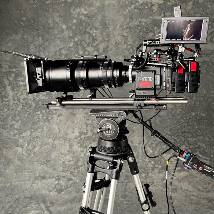 Large cinema camera build with Fujinon Zoom, Red camera and schmidli backdrop