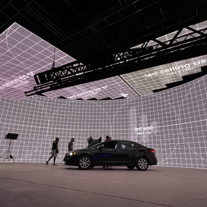 Large LED Wall with car on studio set up