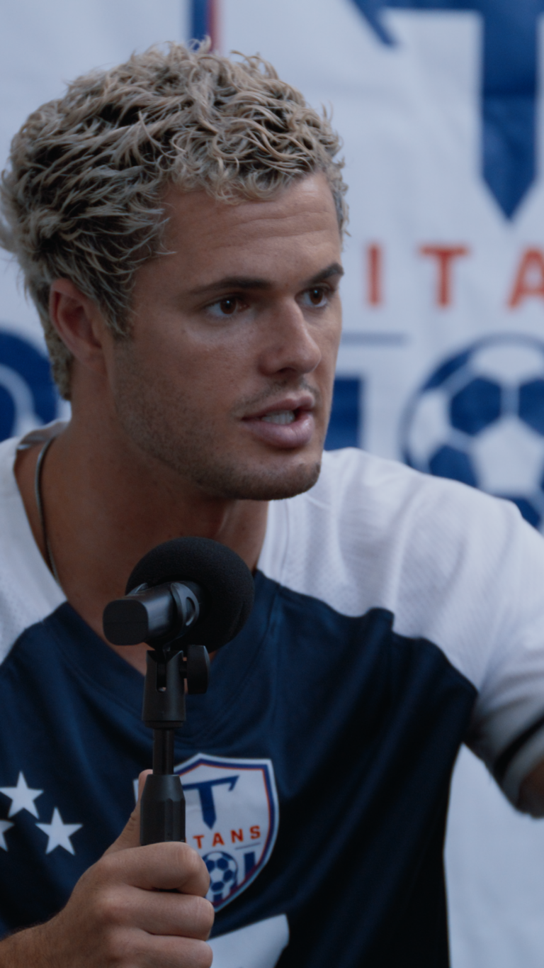Jarod Staub at press conference. Close up.